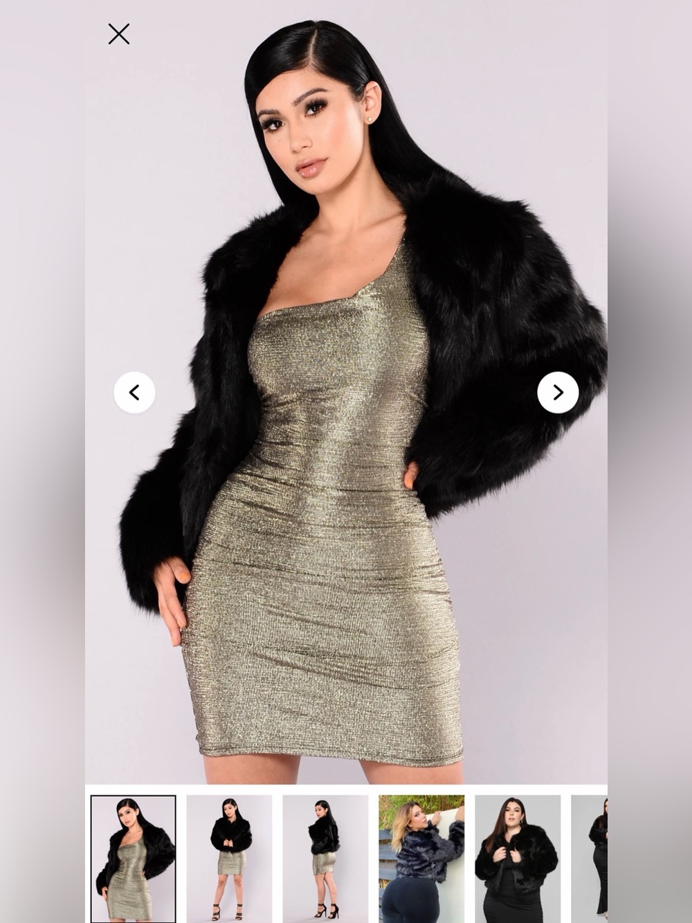 Fashion Nova Fur Coat - Black | Size S